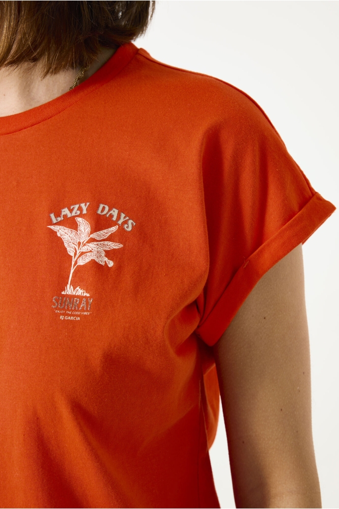 T SHIRT C50207 1345 tangerine red